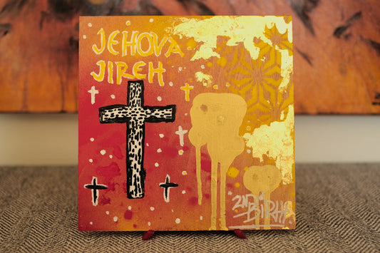 Christmas Gift - Jehova Jireh - Painted 8"x8" wooden panel