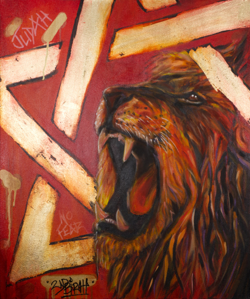 Lion of Judah (20"x24"x1.5" Mixed Media on canvas)