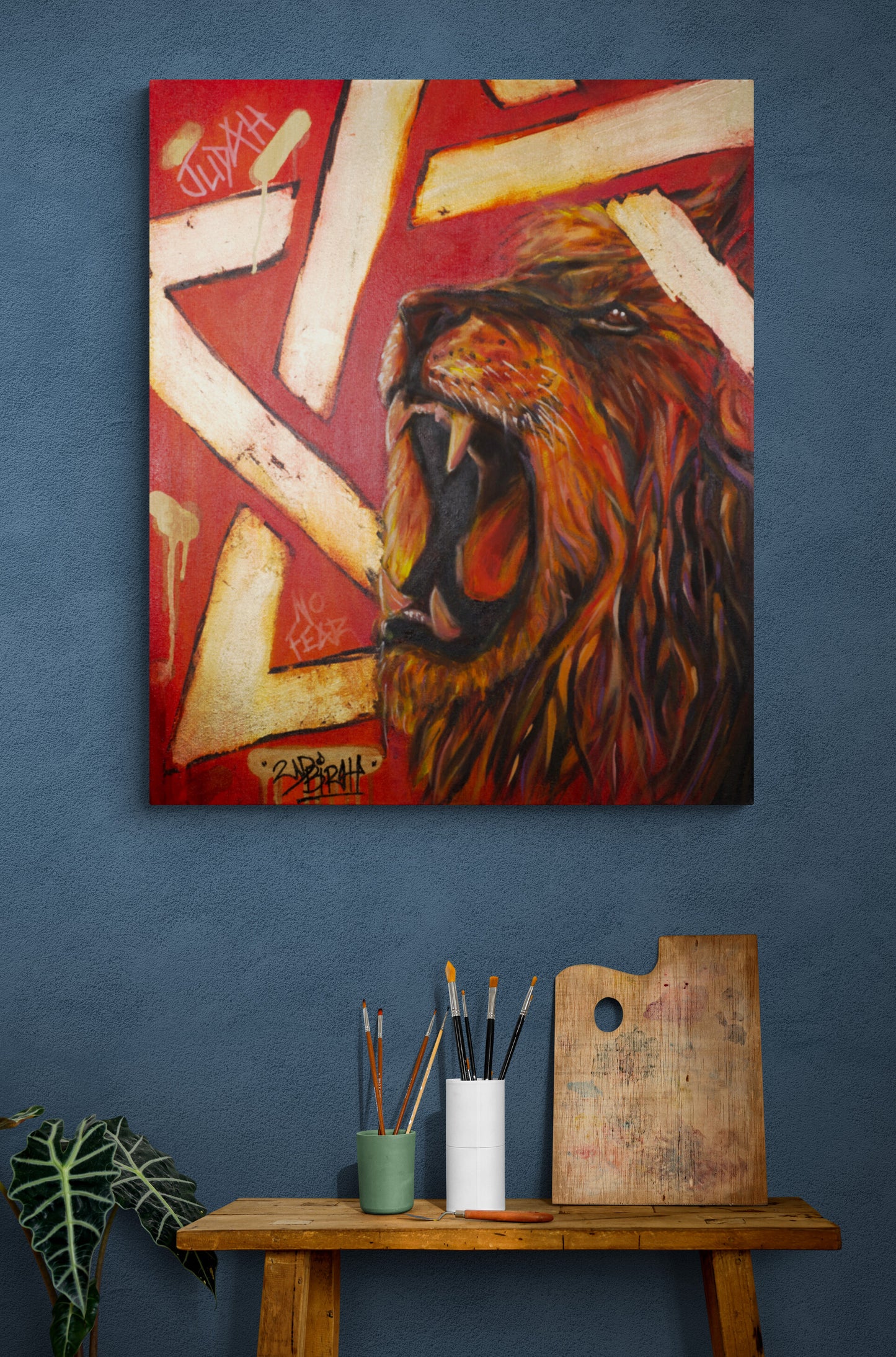 Lion of Judah (20"x24"x1.5" Mixed Media on canvas)